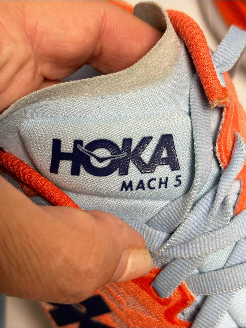 HOKA Mach 5 Women’s 9.5 Coral Orange Running Shoes Lightweight Trainer